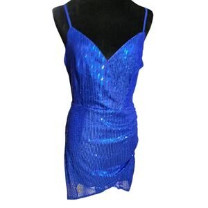 D&M sequin glam party  blue dress Size Medium